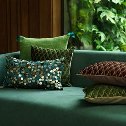 ONSETHOMES Green Square Cushion Covers-12