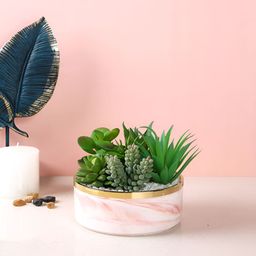 Myntra Elegant Homes Pink 1 Pieces Artificial Plant With Pot-48