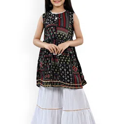 Arshia Fashions Girls Floral Printed Regular Kurti with Sharara-image-31