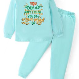 BLUSHES Kids Typography Printed Pure Cotton Night Suits-image-73