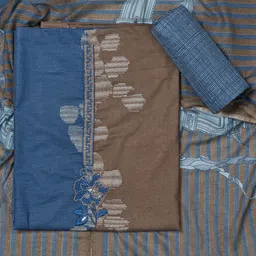 SALWAR STUDIO Embroidered Pure Cotton Unstitched Dress Material-image-98