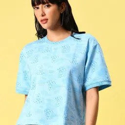 V-Mart Printed Short Sleeves Round Neck T-shirt-image-56