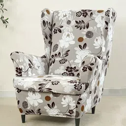 HOKIPO Brown Printed Chair Cover-image-93