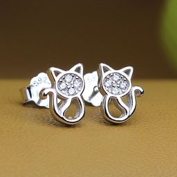 DEVASHREE 925 Silver Cubic Zirconia Studded Animal Shaped Studs-19