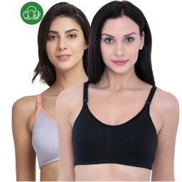 Inner Sense Organic Antimicrobial Soft Nursing Bra Combo of 2 - Multi-Color-picture-31