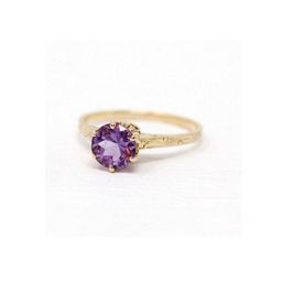 GenZcomplex Gold-Plated Brass Amethyst Finger Ring-25
