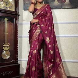 BerMondsey Woven Design Zari Banarasi Saree-image-97