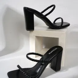 MOZAFIA Women Embellished Block Heel Sandals-35