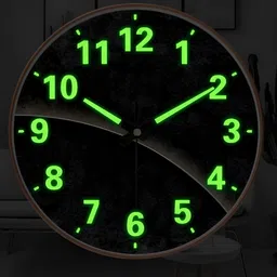 Star work Black & Green Printed Round Contemporary Analogue Wall Clock-image-59