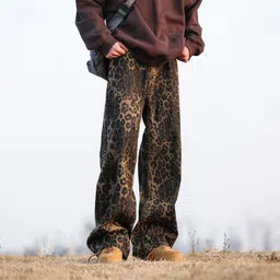 StyleCast Men Animal Printed Wide Leg Mid-Rise Cotton Jeans-image-50