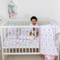 WAXWINGO Infants Cot Set Quilt Fitted sheet with Pillow & Bolster Insert-image-123