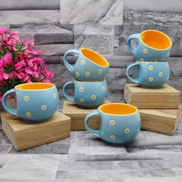 laghima jadon 6 Multicoloured Printed Ceramic Matte Cups Set image 4
