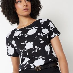 max Floral Printed Round Neck Pure Cotton T-shirt-image-48