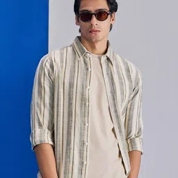 UNSTD Men Striped Cotton Casual Shirt-image-48