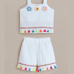 hopscotch 2-Pc Textured Blouse & Shorts-picture-4