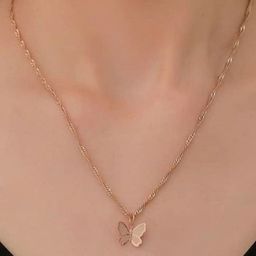 Sangria Butterfly Shaped Pendant With Chain-45