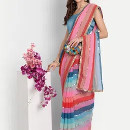 GAVUBAA Multi Pure Georgette Sarees-picture-15