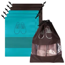 Aura Green 6 Pieces Printed Water Resistant Shoes Organisers With Transparent Window-picture-46