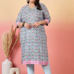 Sztori Women Floral Printed Regular Kurta with Trousers-image-48