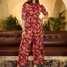 IMANA Printed Pure Cotton Tunic With Trousers Co-Ords-image-10