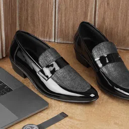 Metro Men Leather Slip On Formal Loafers Shoes-image-73