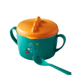 GUCHIGU Stainless Steel Baby Food Bowl With Spoon- Green-28