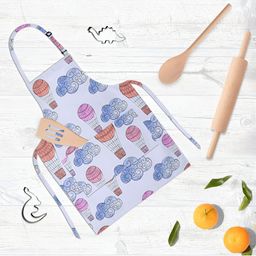 ArtzFolio Blue & White Printed Pure Cotton Apron-16