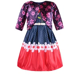 Wish Karo Floral Print Satin A-Line Dress-picture-43