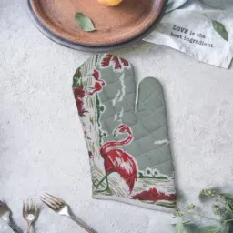 ambbi collections Grey Cotton Heat Resistant Oven Gloves-picture-3
