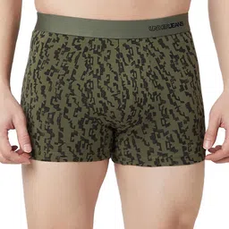 UnderJeans by Spykar Printed Mid-Rise Short Trunk UJNPTS086OLIVEBLACK-12