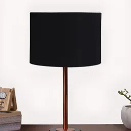 Aura Black Metal Contemporary Cylindrical Shaped Table Lamp-4