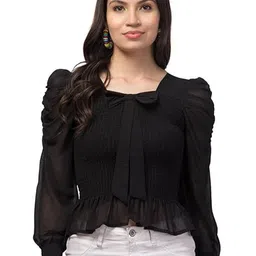 My Swag Smocked Georgette Top-image-20