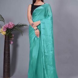 HERE&NOW Poly Georgette Ready to Wear Saree-image-82