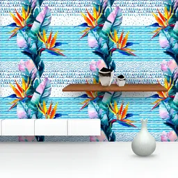 ArtzFolio Printed UV-Resistant Anti-Bacterial Watercolor Floral Leaves Peel & Stick Wallpaper-image-96