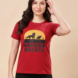 Louis Bayrad Women Graphic Printed Regular Fit Round Neck T-shirt-image-75