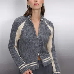 Trendyol Colourblocked Zip Detail Cardigan Sweaters-picture-34