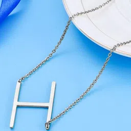 DressBerry Girls 925 Sterling Silver H Alphabet Pendant with Chain-image-55
