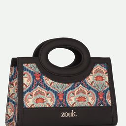 ZOUK Zoe Kovil Ethnic Motifs Textured Structured Jute Sling Bag image 4