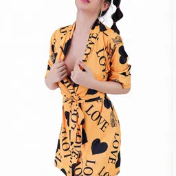 GuSo Shopee Women Yellow Net Baby Dolls-picture-7