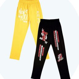 Fashionable Pack Of 2 Cotton Mid-Rise Lounge Pants-image-50