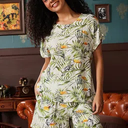Clovia Women Tropical Printed Night suit-picture-21