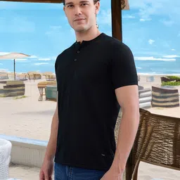 Status Quo Men Henley Neck Pockets T-shirt-image-79