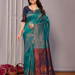 Vastravatika Woven Design Zari Heavy Work Kanjeevaram Saree-picture-22