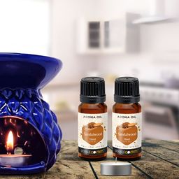 PEEPALCOMM 3-Pcs Blue Aroma Oil Diffuser With Scented Oils (15ml)-79