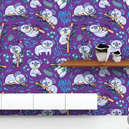 ArtzFolio Printed UV-Resistant Anti-Bacterial Koalas Eucalyptus PatternPeel & Stick Wallpaper-image-85