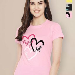 Metronaut Women Pack of 3 Typography Printed Round Neck Cotton T-shirts-image-87