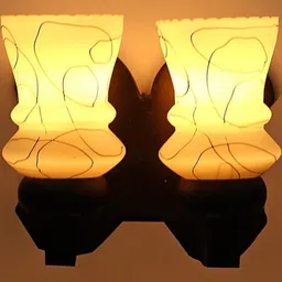Somil Premium Designer Glass Wall / Night Lamp Elegant & Stylish Dcor Accent for Modern Interiors, color- White, Black, Size, 29 X 24 X 28 CM-image-72