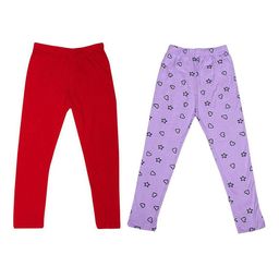 FRENCH KLEIDER Girls Pack Of 2 Mid-Rise Churidar-Length Leggings-image-13