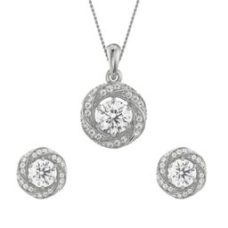Emori 18KT Gold Diamond-Studded Pendant & Earring-image-24