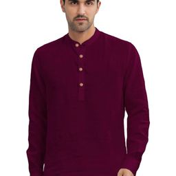 EdinWolf Men Mandarin Collar Roll-Up Sleeves Straight Kurta-image-97